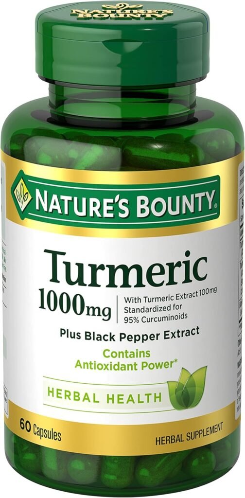 Natures Bounty Turmeric With Black Pepper Extract, Supports Antioxidant Health, 1000mg, 60 Capsules