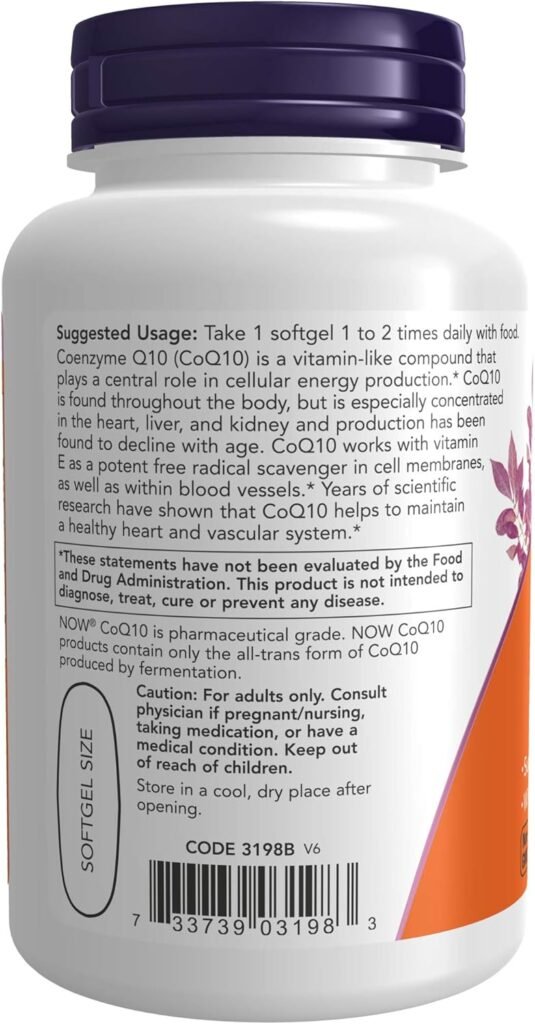 NOW Supplements, CoQ10 400 mg, Pharmaceutical Grade, All-Trans Form produced by Fermentation, 60 Softgels