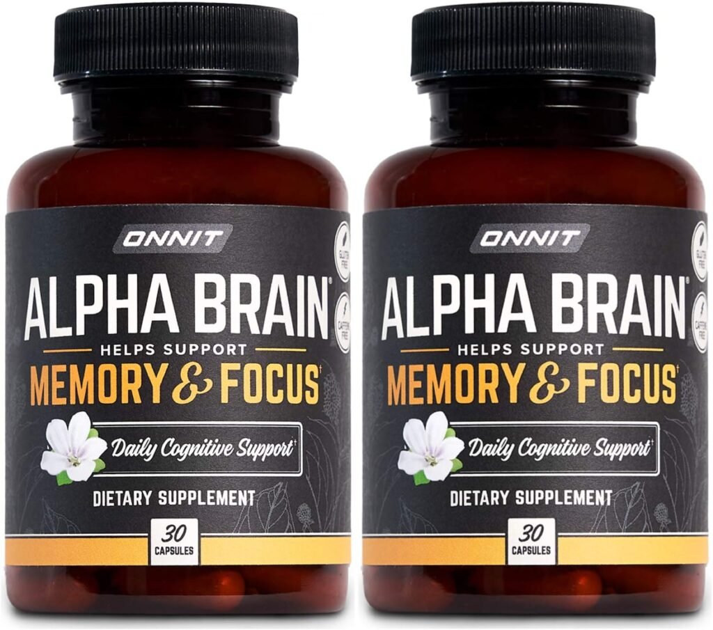 ONNIT Alpha Brain Premium Nootropic Brain Supplement, 30 Count, for Men  Women - Caffeine-Free Focus Capsules for Concentration, Brain Booster  Memory Support