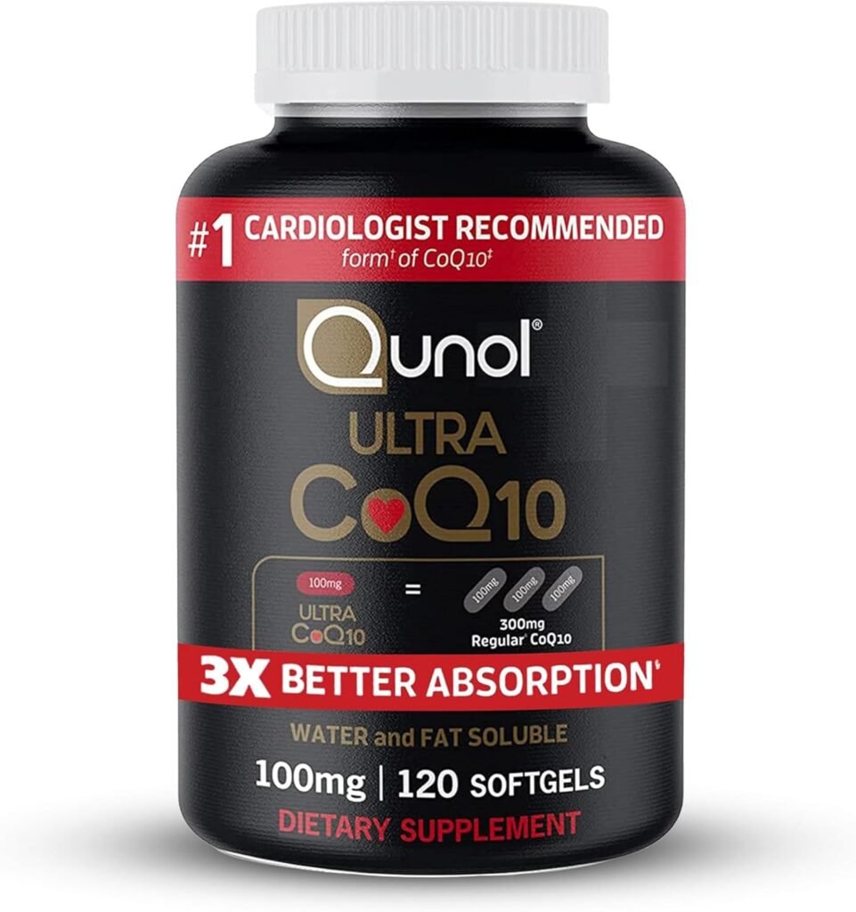 Qunol CoQ10 100mg Softgels, Ultra CoQ10 100mg, 3x Better Absorption, Antioxidant for Heart Health  Energy Production, Coenzyme Q10 Vitamins and Supplements, 4 Month Supply, 120 Count