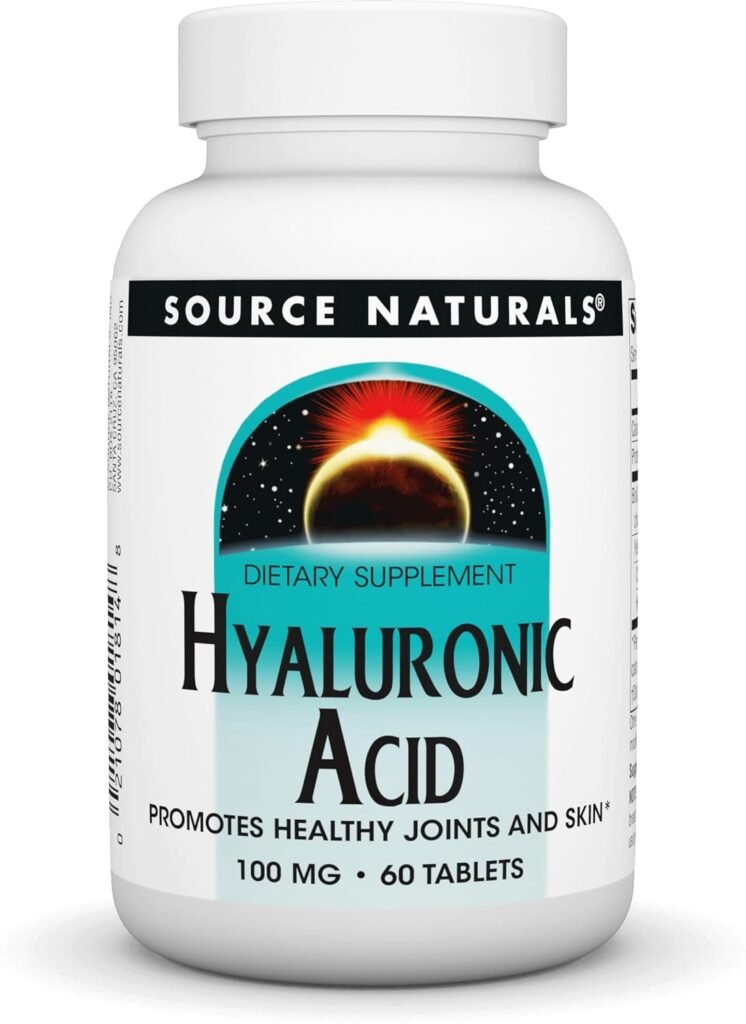 Source Naturals Hyaluronic Acid, Promotes Healthy Joints and Skin*, 100mg - 60 Tablets