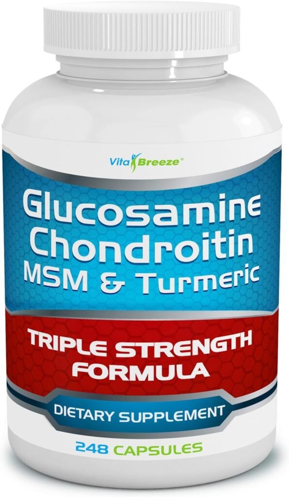 Glucosamine Chondroitin, MSM  Turmeric Dietary Supplement - 248 Capsules