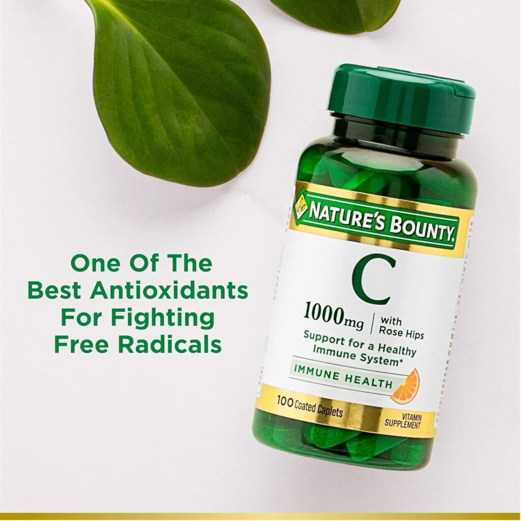Natures Bounty Vitamin C 1000mg, Immune Support Supplement, Powerful Antioxidant, 2 Pack, 100 Caplets