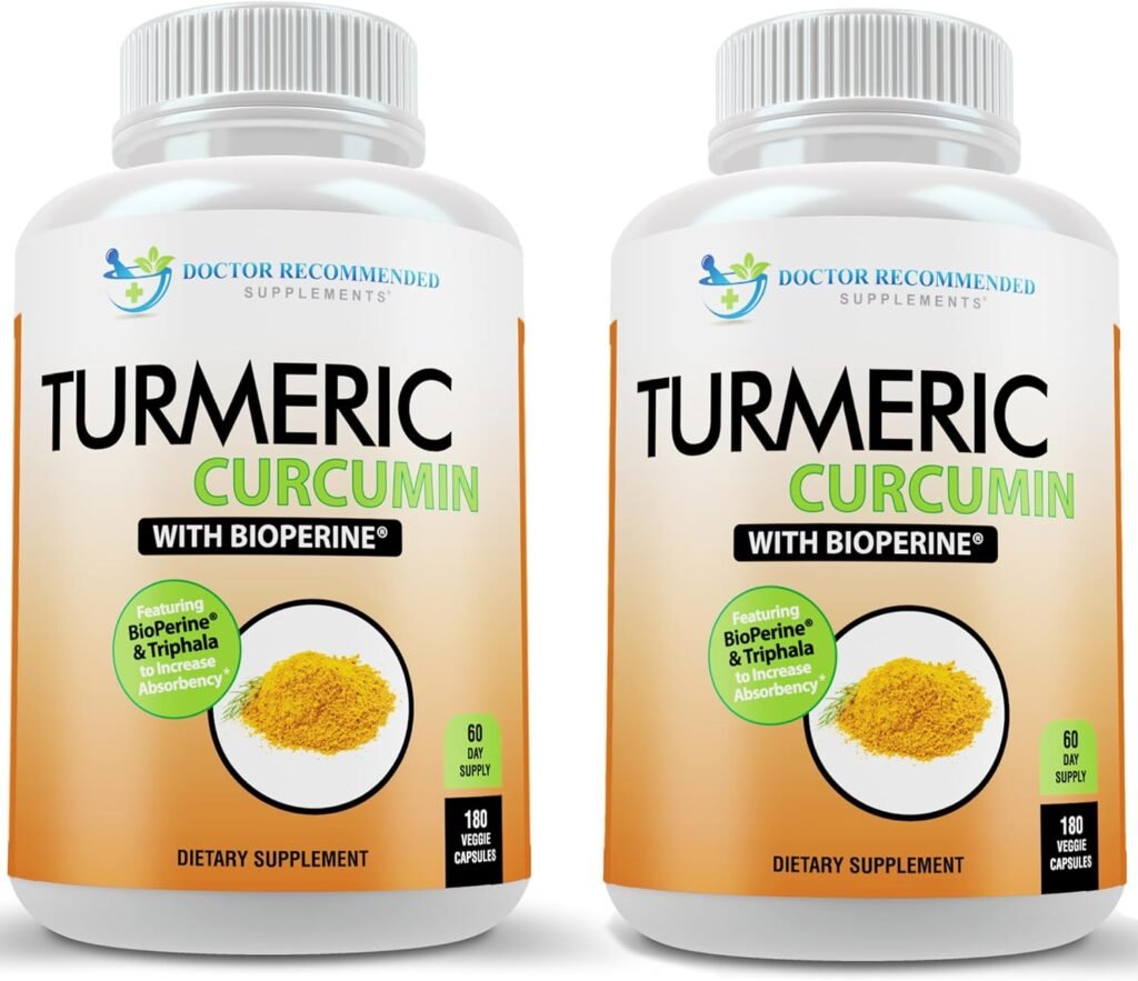 Turmeric Curcumin with Triphala - 2250mg/d - Veggie Caps - 95% Curcuminoids with Black Pepper Extract (Bioperine) - 750mg Capsules - 100% Organic - Most Powerful Turmeric Supplement (180 Count)