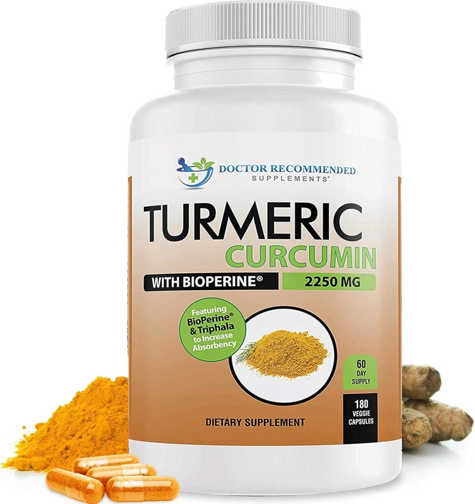 Turmeric Curcumin with Triphala - 2250mg/d - Veggie Caps - 95% Curcuminoids with Black Pepper Extract (Bioperine) - 750mg Capsules - 100% Organic - Most Powerful Turmeric Supplement (180 Count)